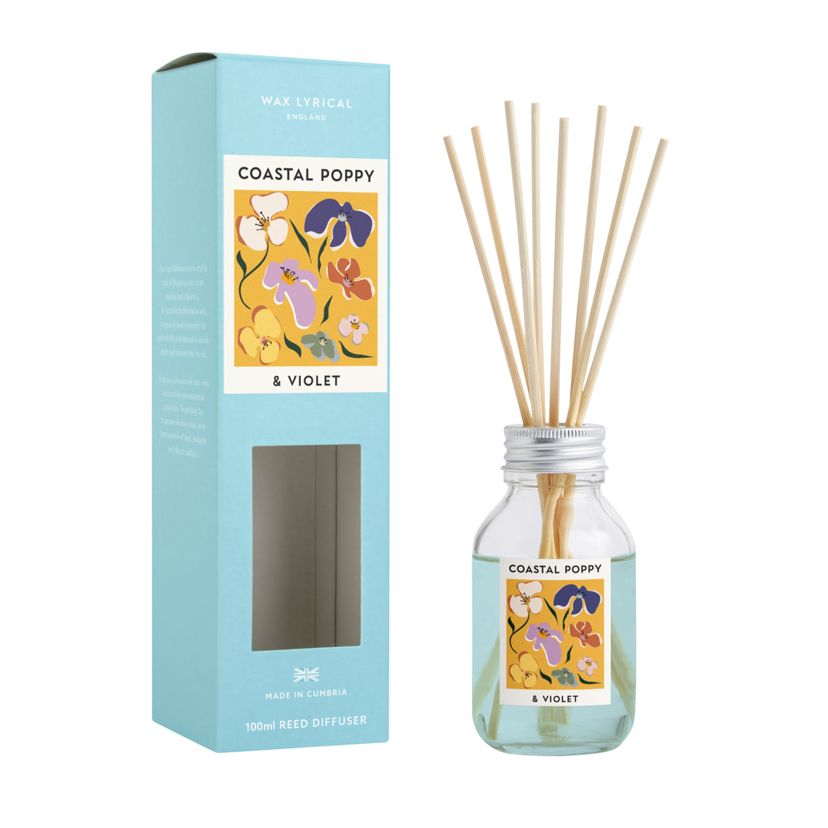 Coastal Poppy & Violet 100ml Reed Diffuser