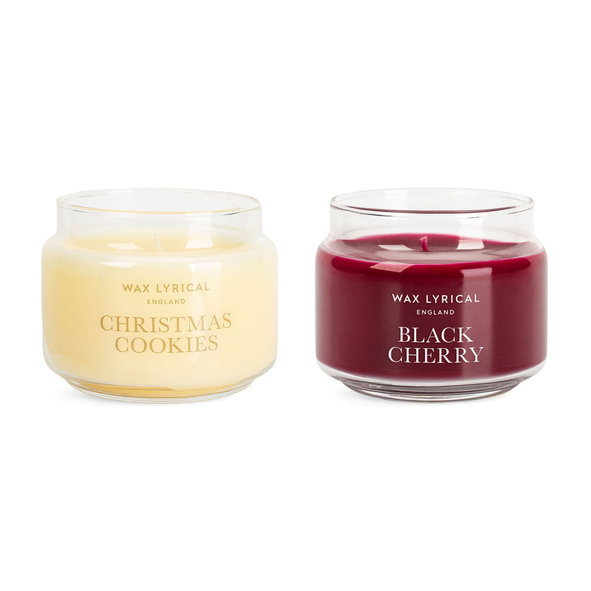 Wax Lyrical Festive Midi Candle Duo Gift Set - Christmas Cookies and Black Cherry