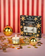 Glittering Gold Tealights (9 Pack)