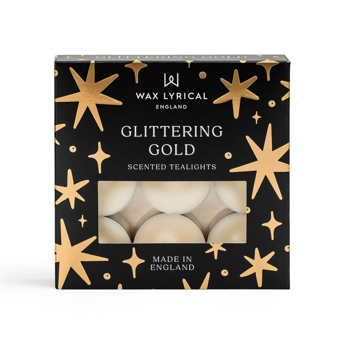Glittering Gold Tealights (9 Pack)