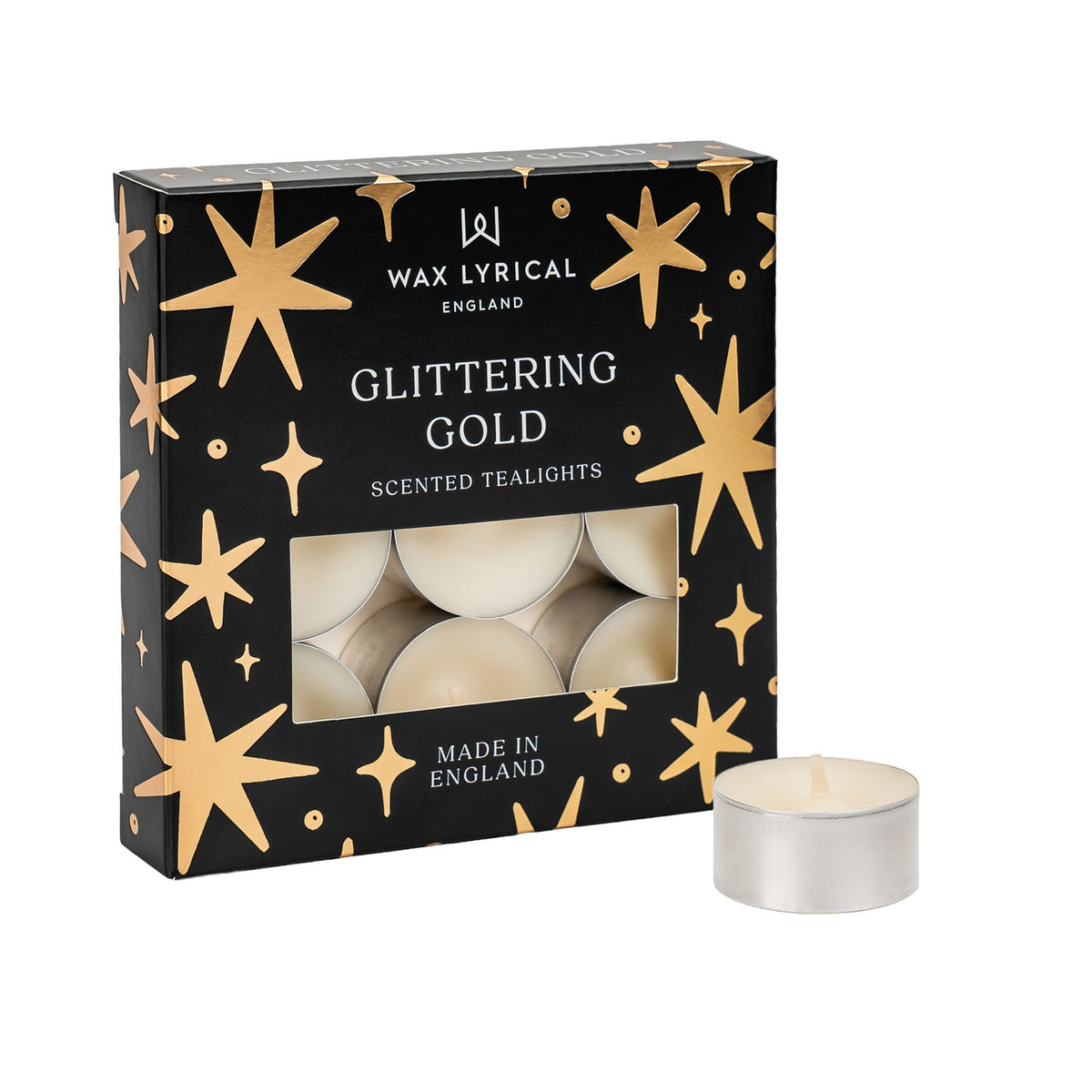 Glittering Gold Tealights (9 Pack)