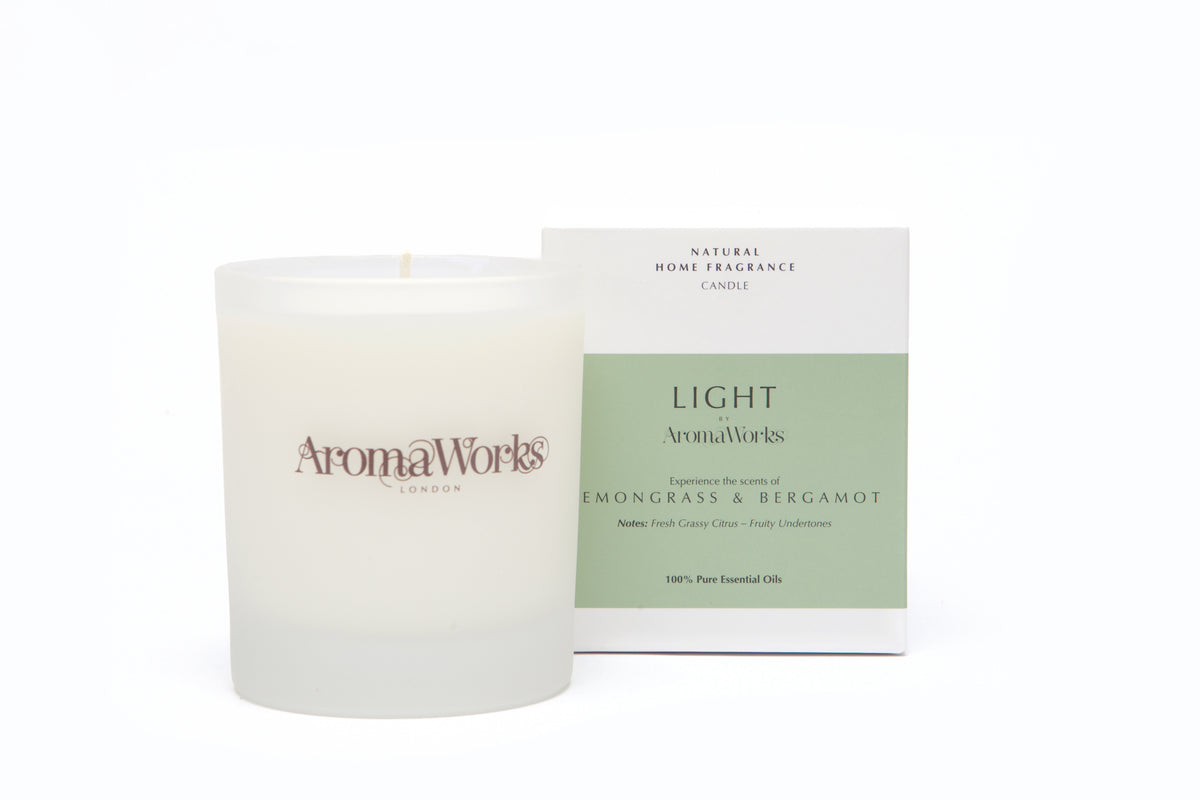 AromaWorks Light Lemongrass & Bergamot Glass Candle