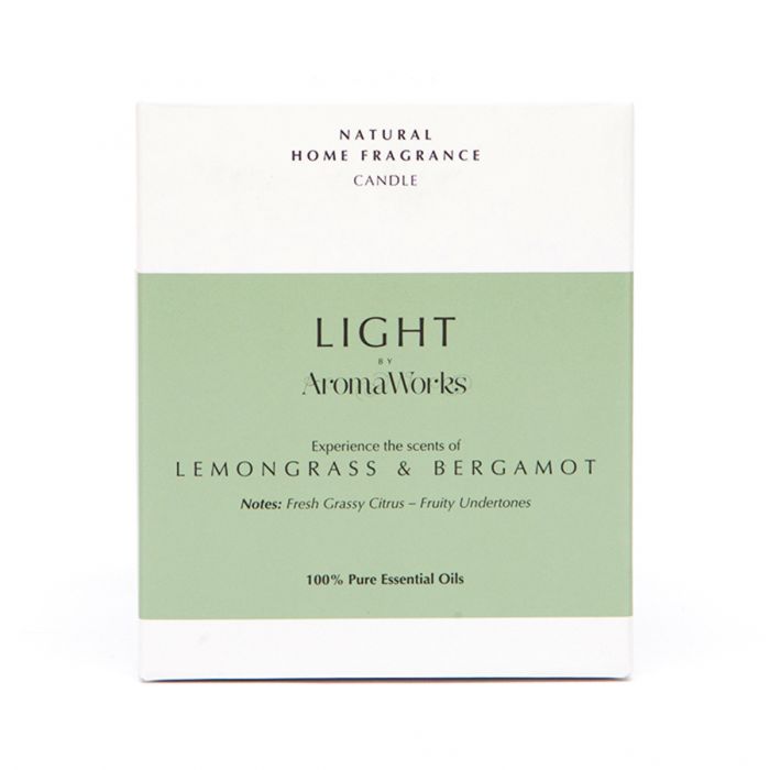 AromaWorks Light Lemongrass & Bergamot Glass Candle