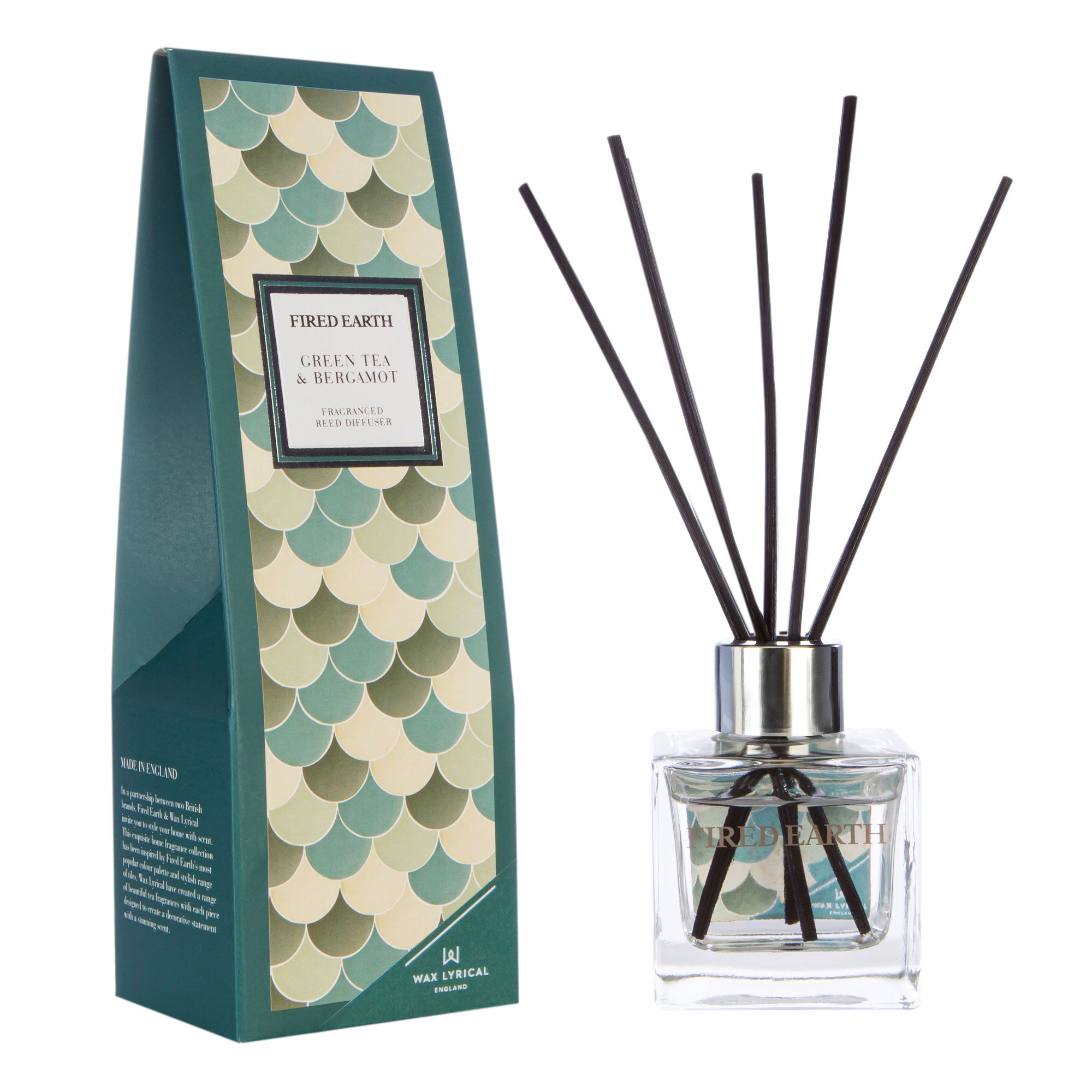 Fired Earth Reed Diffuser 100ml Green Tea & Bergamot