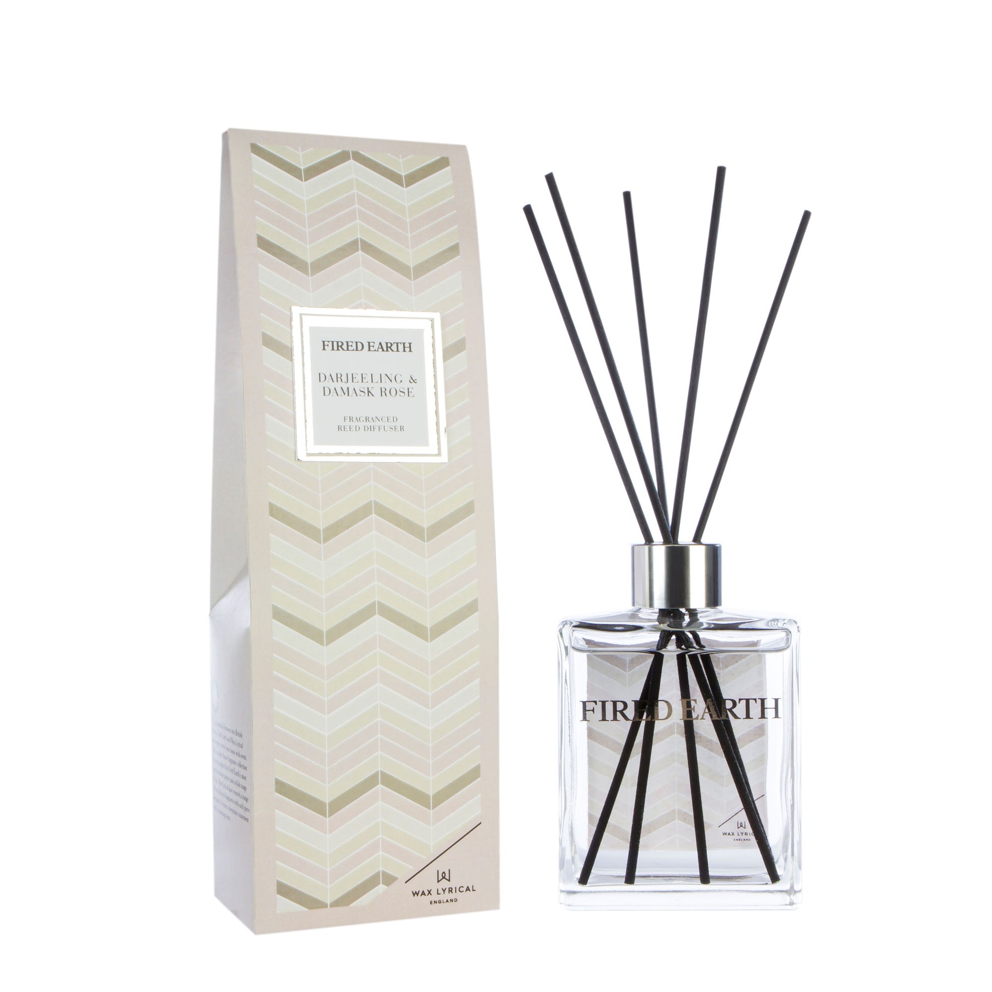 Fired Earth Reed Diffuser 180ml Darjeeling & Damask Rose