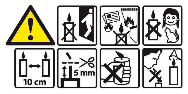 Candle safety icons